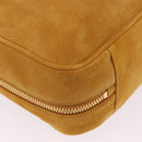 Miu Miu Beau Shoulder Bag Suede Yellow Gold Auth ka5957SAM-9