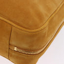 Miu Miu Beau Shoulder Bag Suede Yellow Gold Auth ka5957SAM-14