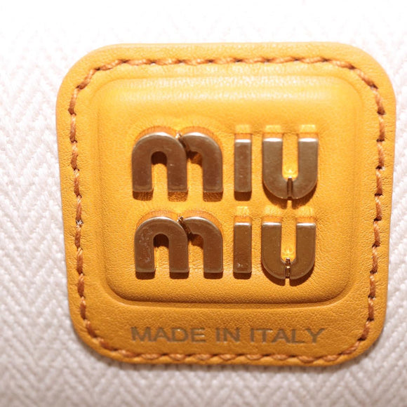 Miu Miu Beau Shoulder Bag Suede Yellow Gold Auth ka5957SAM