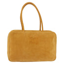 Miu Miu Beau Shoulder Bag Suede Yellow Gold Auth ka5957SAM-13