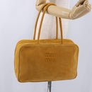 Miu Miu Beau Shoulder Bag Suede Yellow Gold Auth ka5957SAM-24