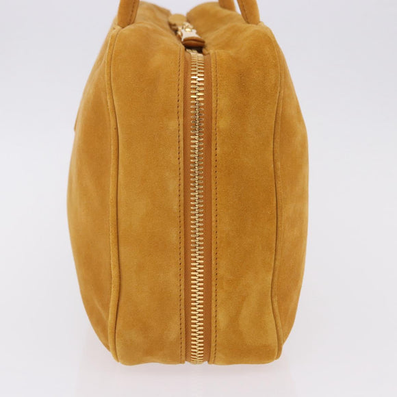 Miu Miu Beau Shoulder Bag Suede Yellow Gold Auth ka5957SAM