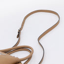 PRADA Hand Bag Leather 2way Beige Silver Auth ka5958SAM-15