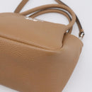 PRADA Hand Bag Leather 2way Beige Silver Auth ka5958SAM-9