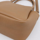 PRADA Hand Bag Leather 2way Beige Silver Auth ka5958SAM-17