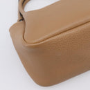 PRADA Hand Bag Leather 2way Beige Silver Auth ka5958SAM-18