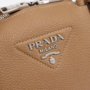 PRADA Hand Bag Leather 2way Beige Silver Auth ka5958SAM-20