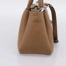 PRADA Hand Bag Leather 2way Beige Silver Auth ka5958SAM-3