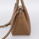 PRADA Hand Bag Leather 2way Beige Silver Auth ka5958SAM-4