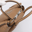 PRADA Hand Bag Leather 2way Beige Silver Auth ka5958SAM-6