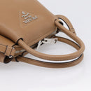 PRADA Hand Bag Leather 2way Beige Silver Auth ka5958SAM-7
