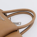 PRADA Hand Bag Leather 2way Beige Silver Auth ka5958SAM-14