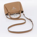 PRADA Hand Bag Leather 2way Beige Silver Auth ka5958SAM-8