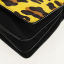 PRADA Chain Shoulder Bag Nylon Yellow Silver Auth ka595V-18