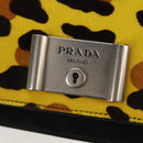 PRADA Chain Shoulder Bag Nylon Yellow Silver Auth ka595V-22