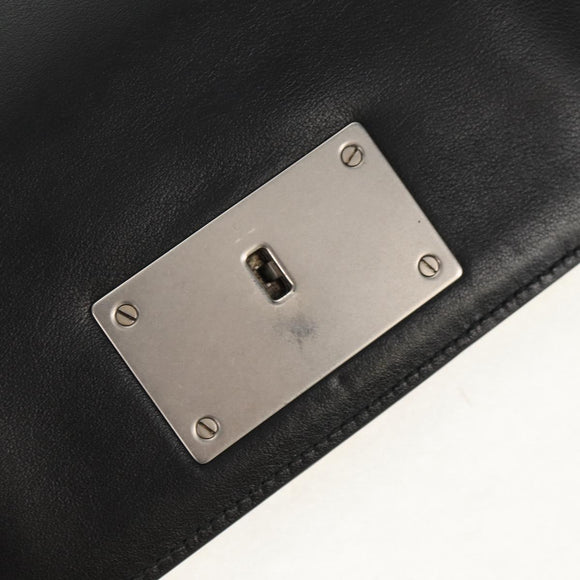 PRADA Chain Shoulder Bag Nylon Yellow Silver Auth ka595V