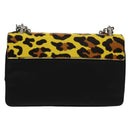 PRADA Chain Shoulder Bag Nylon Yellow Silver Auth ka595V-2