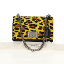 PRADA Chain Shoulder Bag Nylon Yellow Silver Auth ka595V-12
