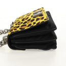 PRADA Chain Shoulder Bag Nylon Yellow Silver Auth ka595V-3