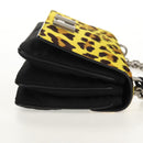 PRADA Chain Shoulder Bag Nylon Yellow Silver Auth ka595V-4