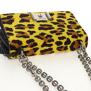 PRADA Chain Shoulder Bag Nylon Yellow Silver Auth ka595V-14