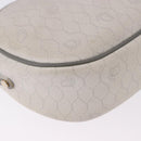 Christian Dior Honeycomb Canvas Shoulder Bag PVC White Gold Auth ka5960-16