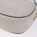 Christian Dior Honeycomb Canvas Shoulder Bag PVC White Gold Auth ka5960-9