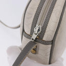 Christian Dior Honeycomb Canvas Shoulder Bag PVC White Gold Auth ka5960-10