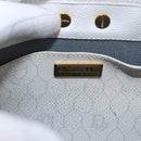 Christian Dior Honeycomb Canvas Shoulder Bag PVC White Gold Auth ka5960-11