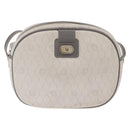 Christian Dior Honeycomb Canvas Shoulder Bag PVC White Gold Auth ka5960-13