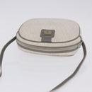 Christian Dior Honeycomb Canvas Shoulder Bag PVC White Gold Auth ka5960-6