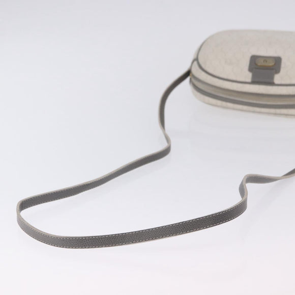 Christian Dior Honeycomb Canvas Shoulder Bag PVC White Gold Auth ka5960