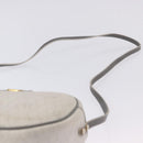 Christian Dior Honeycomb Canvas Shoulder Bag PVC White Gold Auth ka5960-8