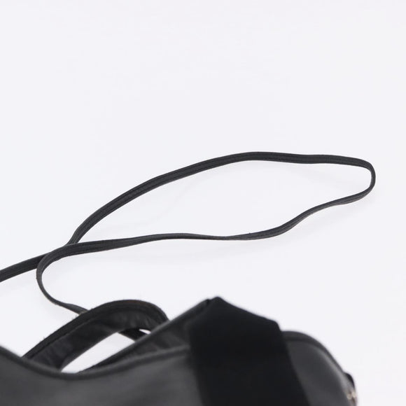 BALENCIAGA Navy Cabas XS Hand Bag Leather 2way Black Silver 390346 Auth ka5961