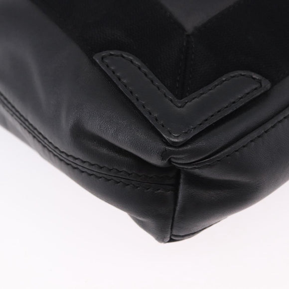 BALENCIAGA Navy Cabas XS Hand Bag Leather 2way Black Silver 390346 Auth ka5961