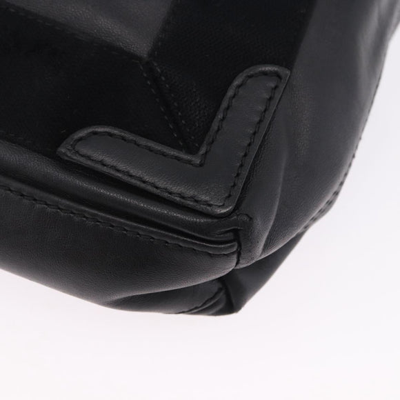 BALENCIAGA Navy Cabas XS Hand Bag Leather 2way Black Silver 390346 Auth ka5961