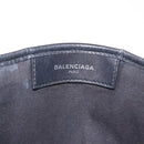BALENCIAGA Navy Cabas XS Hand Bag Leather 2way Black Silver 390346 Auth ka5961-18