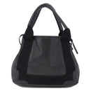 BALENCIAGA Navy Cabas XS Hand Bag Leather 2way Black Silver 390346 Auth ka5961-2