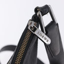 LOEWE Anagram Shoulder Bag Leather Black Silver Auth ka5962-9
