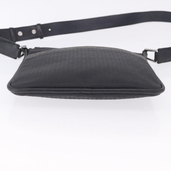 LOEWE Anagram Shoulder Bag Leather Black Silver Auth ka5962
