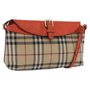 BURBERRY Nova Check Shoulder Bag Canvas Beige Gold Auth ka5963A-1