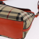 BURBERRY Nova Check Shoulder Bag Canvas Beige Gold Auth ka5963A-16
