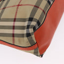 BURBERRY Nova Check Shoulder Bag Canvas Beige Gold Auth ka5963A-17