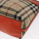BURBERRY Nova Check Shoulder Bag Canvas Beige Gold Auth ka5963A-18