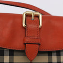 BURBERRY Nova Check Shoulder Bag Canvas Beige Gold Auth ka5963A-19