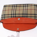 BURBERRY Nova Check Shoulder Bag Canvas Beige Gold Auth ka5963A-20
