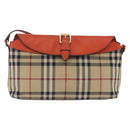 BURBERRY Nova Check Shoulder Bag Canvas Beige Gold Auth ka5963A-13
