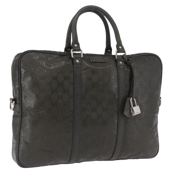 GUCCI GG Implementation Business Bag PVC Green Silver 201480 Auth ka5968