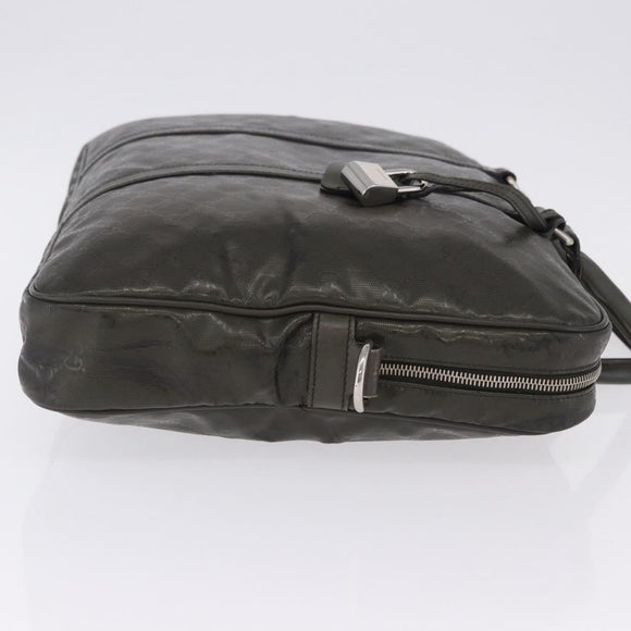 GUCCI GG Implementation Business Bag PVC Green Silver 201480 Auth ka5968