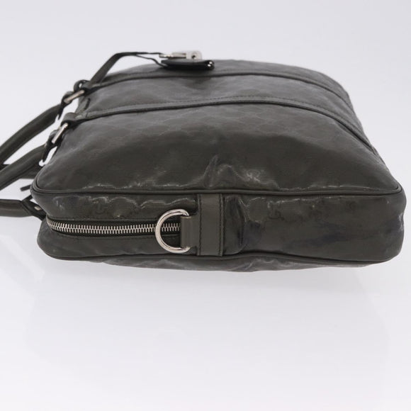 GUCCI GG Implementation Business Bag PVC Green Silver 201480 Auth ka5968
